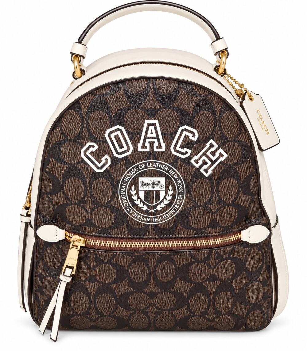 Coach Jordyn Signature Canvas Varsity Motif Backpack EUC